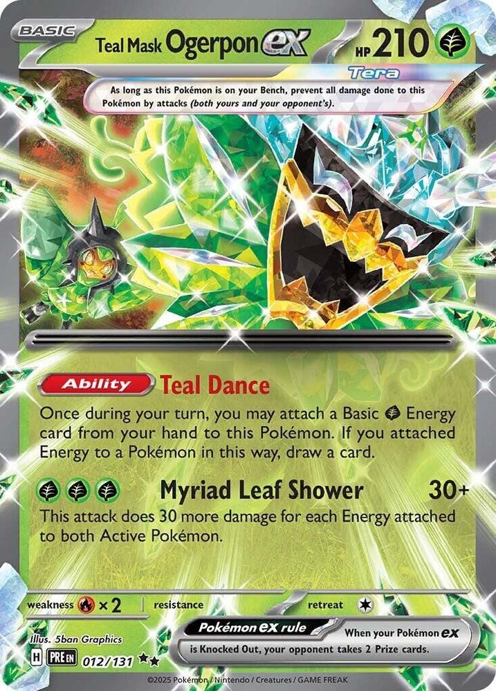 Teal Mask Ogerpon ex 012/131 Double Rare SV: Prismatic Evolutions NM