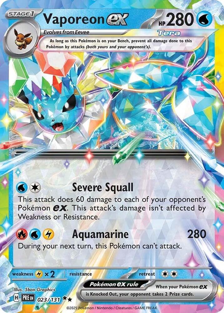 Vaporeon ex 023/131 Double Rare SV: Prismatic Evolutions NM