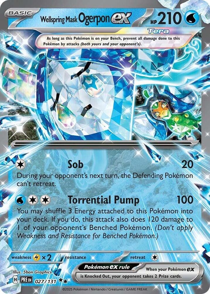 Wellspring Mask Ogerpon ex 027/131 Double Rare SV: Prismatic Evolutions NM