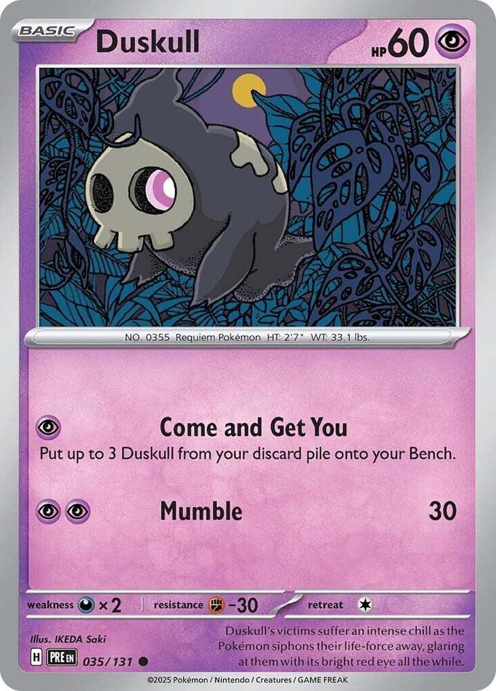 Duskull 035/131 Common SV: Prismatic Evolutions NM