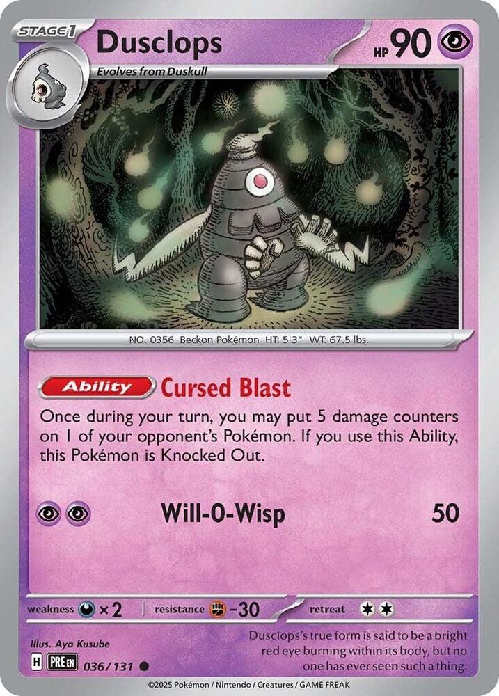 Dusclops 036/131 Common SV: Prismatic Evolutions NM