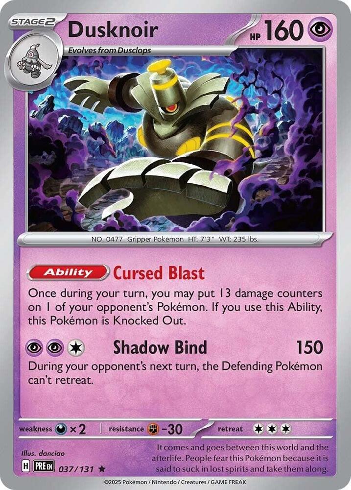 Dusknoir 037/131 Rare SV: Prismatic Evolutions NM
