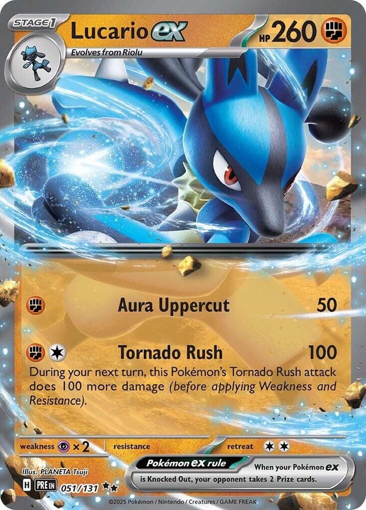 Lucario ex 051/131 Double Rare SV: Prismatic Evolutions NM
