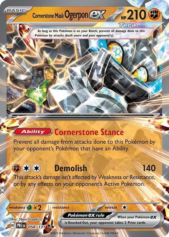 Cornerstone Mask Ogerpon ex 058/131 Double Rare SV: Prismatic Evolutions NM