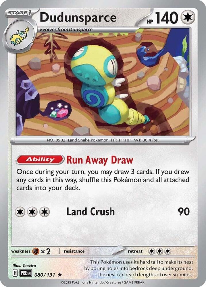 Dudunsparce 080/131 Rare SV: Prismatic Evolutions NM