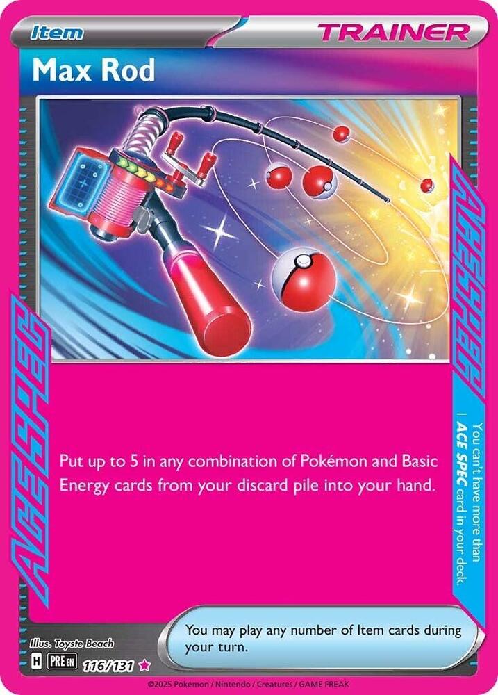 Max Rod 116/131 ACE SPEC Rare SV: Prismatic Evolutions NM