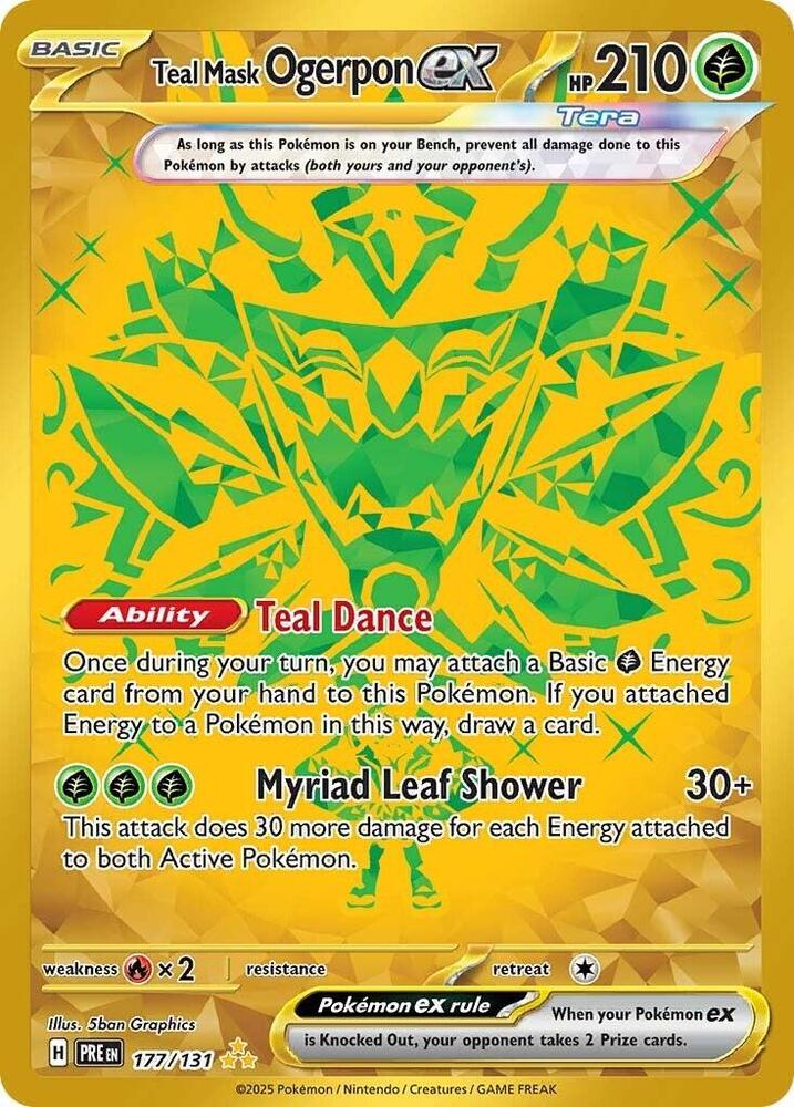 Teal Mask Ogerpon ex 177/131 Hyper Rare SV: Prismatic Evolutions NM