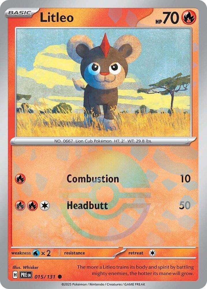 Litleo (Poke Ball Pattern) 015/131 Common SV: Prismatic Evolutions NM