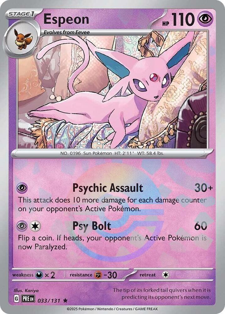 Espeon (Poke Ball Pattern) 033/131 Rare SV: Prismatic Evolutions NM