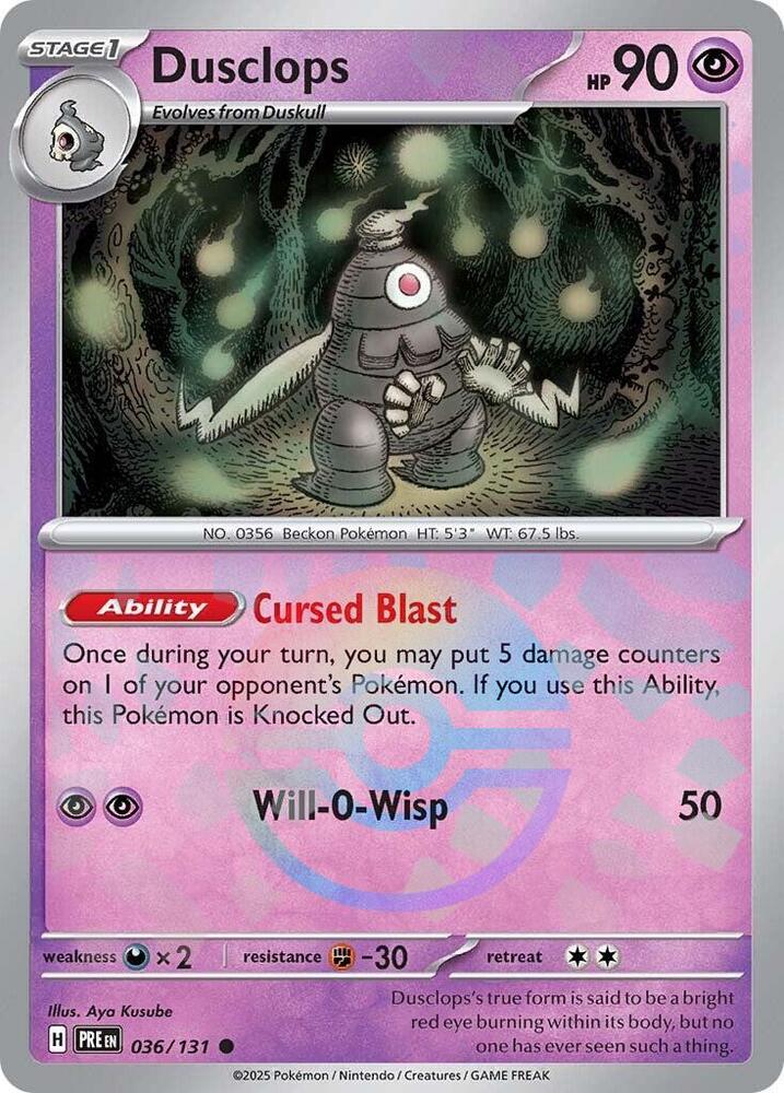 Dusclops (Poke Ball Pattern) 036/131 Common SV: Prismatic Evolutions NM