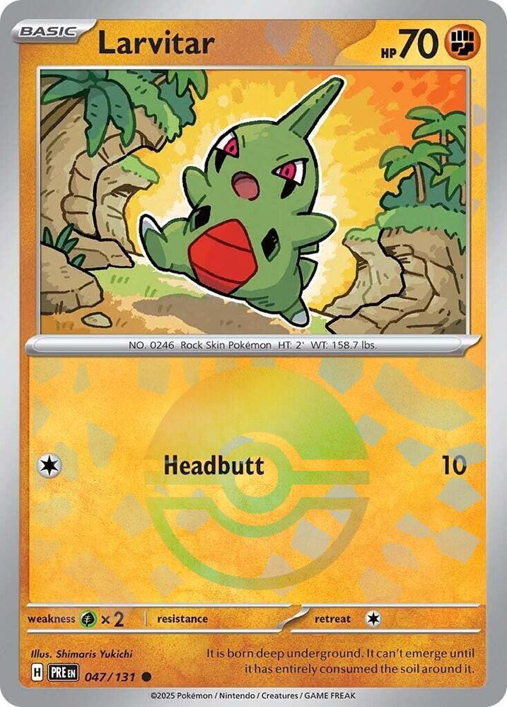 Larvitar (Poke Ball Pattern) 047/131 Common SV: Prismatic Evolutions NM