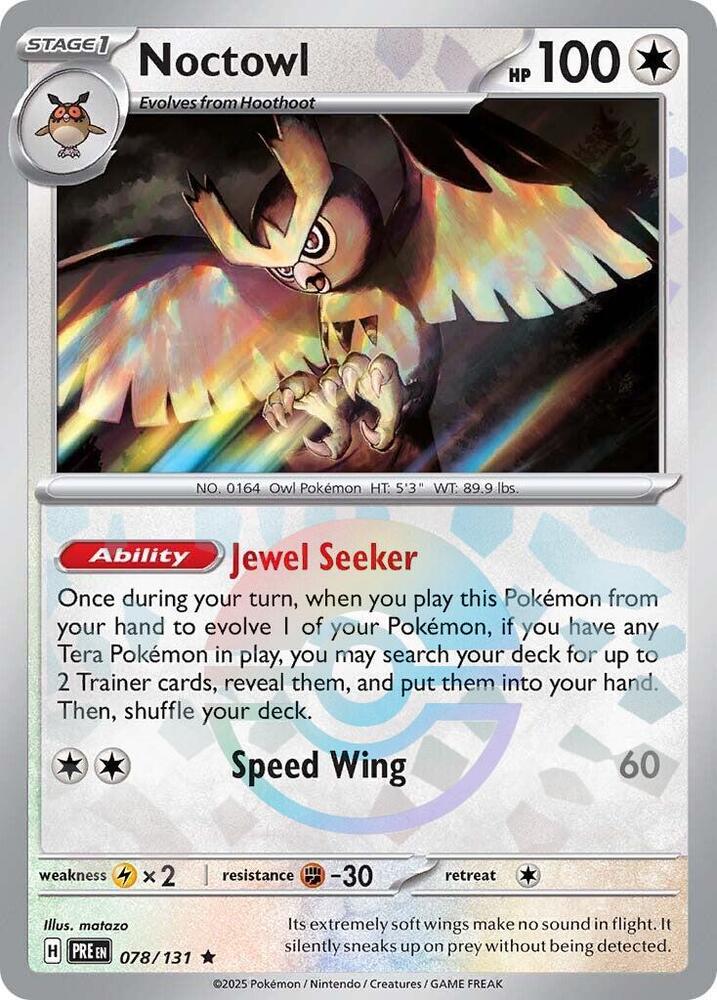 Noctowl (Poke Ball Pattern) 078/131 Rare SV: Prismatic Evolutions NM