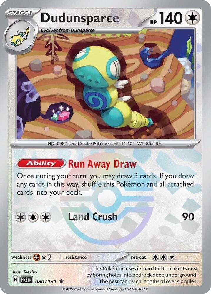 Dudunsparce (Poke Ball Pattern) 080/131 Rare SV: Prismatic Evolutions NM