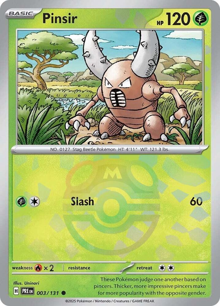 Pinsir (Master Ball Pattern) 003/131 Common SV: Prismatic Evolutions NM