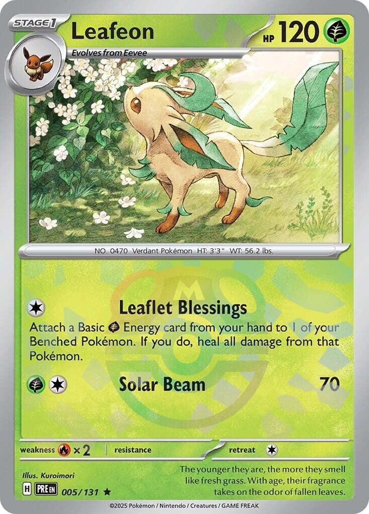 Leafeon (Master Ball Pattern) 005/131 Rare SV: Prismatic Evolutions NM