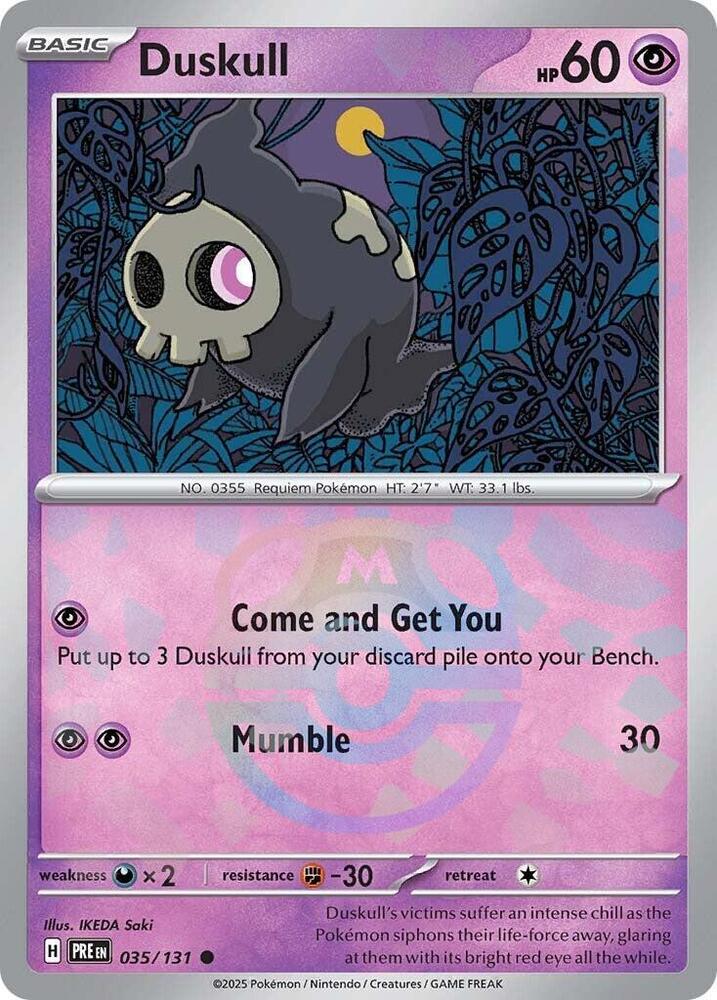 Duskull (Master Ball Pattern) 035/131 Common SV: Prismatic Evolutions NM
