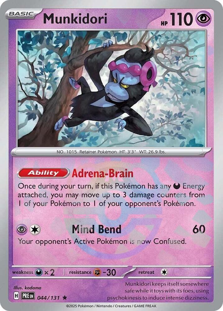 Munkidori (Master Ball Pattern) 044/131 Rare SV: Prismatic Evolutions NM