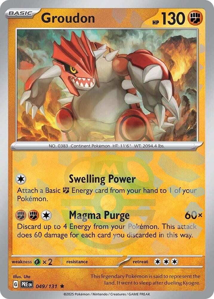 Groudon (Master Ball Pattern) 049/131 Rare SV: Prismatic Evolutions NM