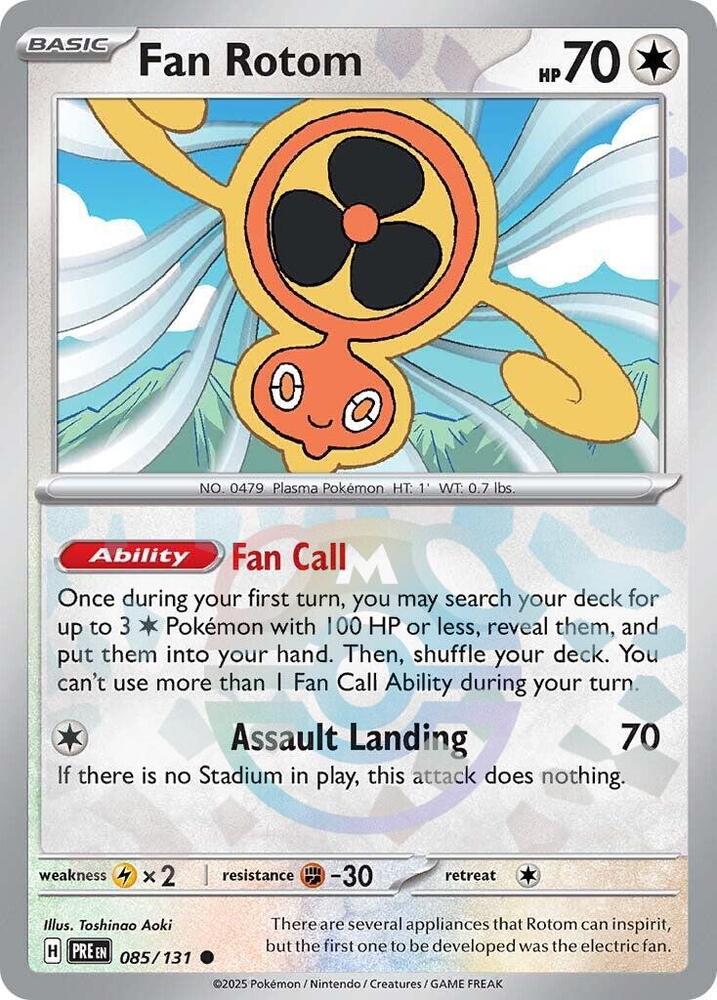 Fan Rotom (Master Ball Pattern) 085/131 Common SV: Prismatic Evolutions NM