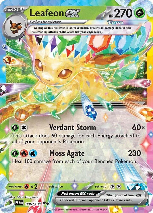 Leafeon ex 006/131 Double Rare SV: Prismatic Evolutions NM