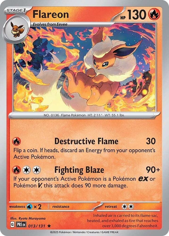 Flareon 013/131 Rare SV: Prismatic Evolutions NM