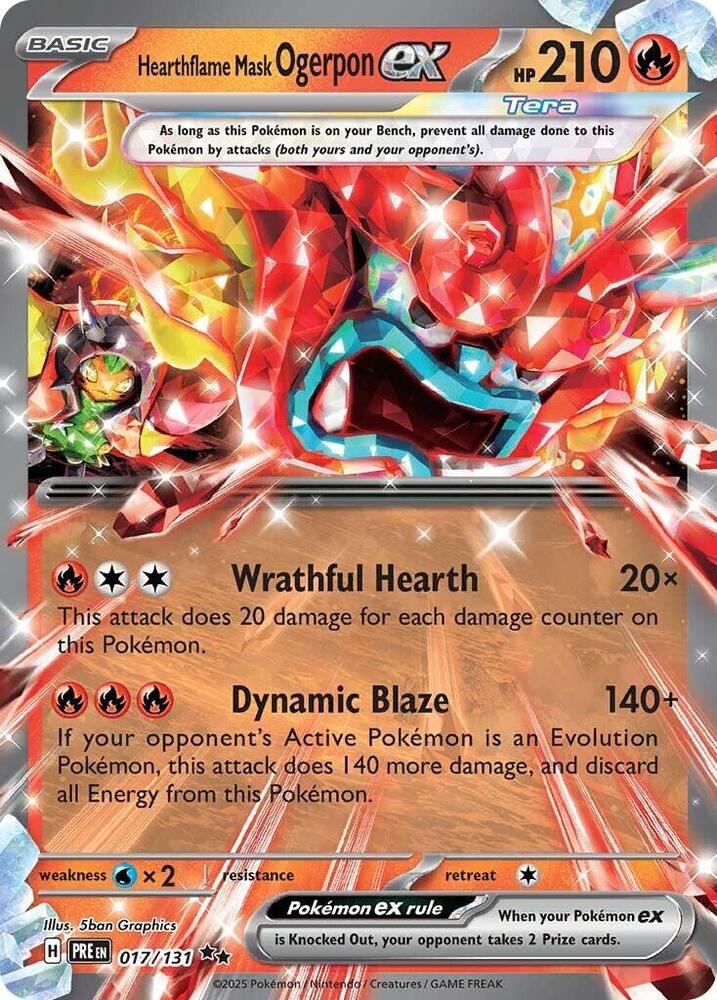 Hearthflame Mask Ogerpon ex 017/131 Double Rare SV: Prismatic Evolutions NM