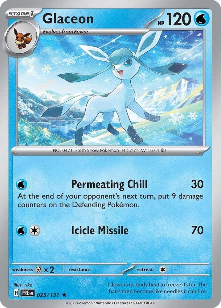 Glaceon 025/131 Rare SV: Prismatic Evolutions NM