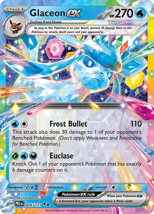 Glaceon ex 026/131 Double Rare SV: Prismatic Evolutions NM