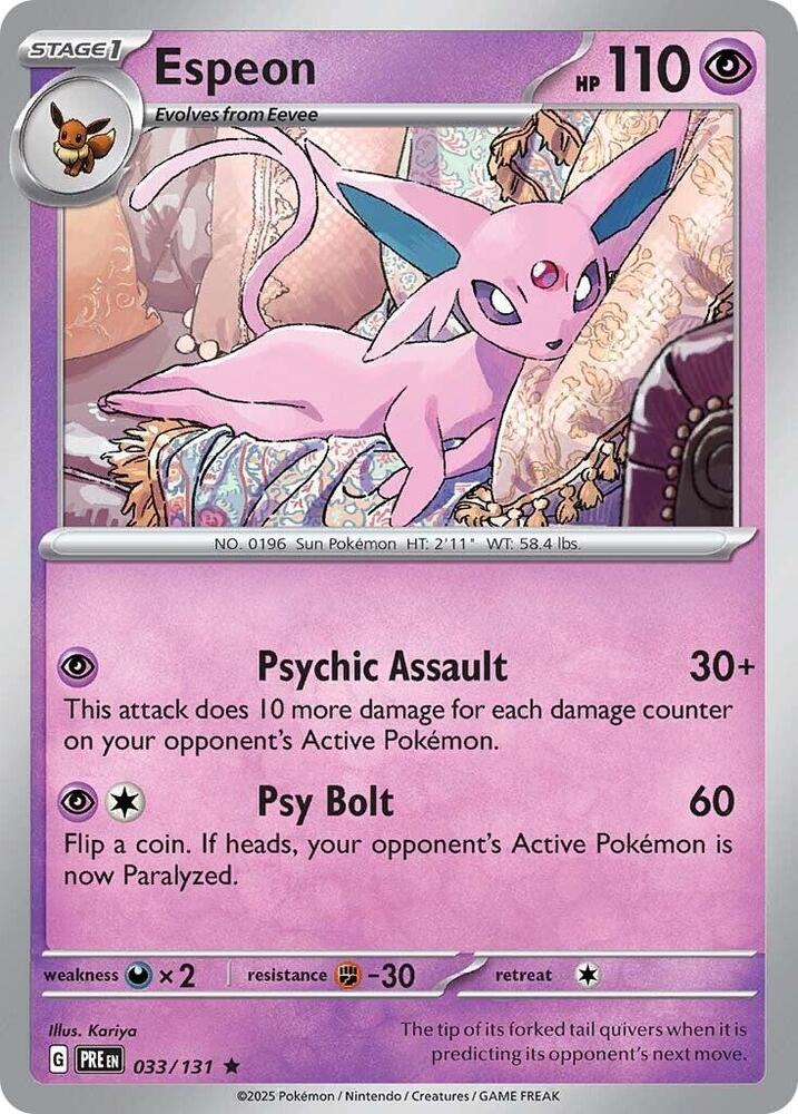 Espeon 033/131 Rare SV: Prismatic Evolutions NM