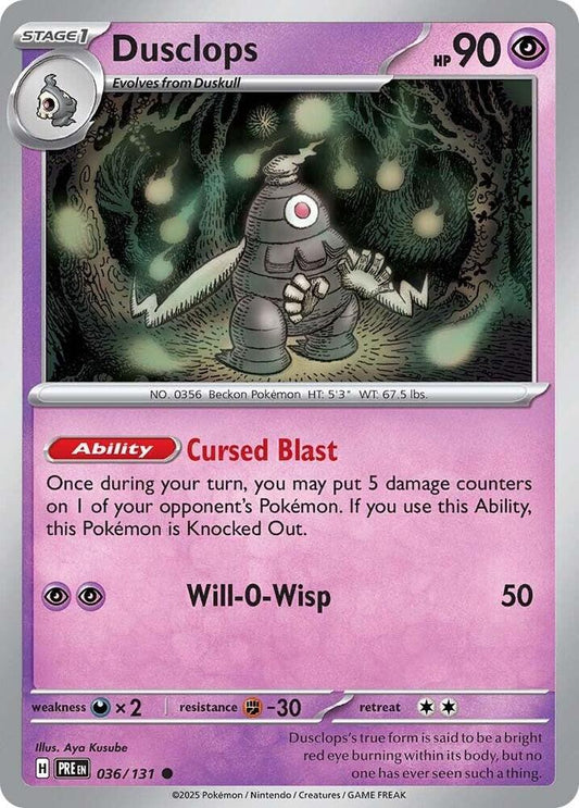 Dusclops 036/131 Common SV: Prismatic Evolutions NM