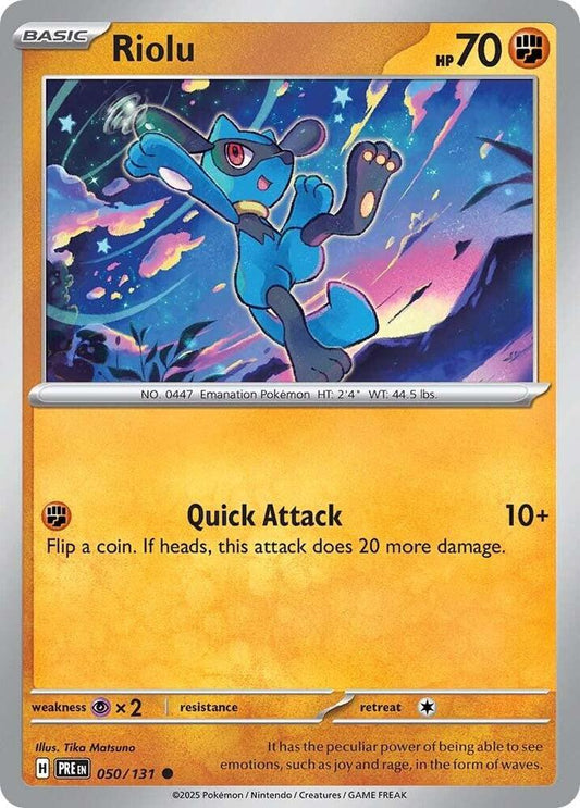 Riolu 050/131 Common SV: Prismatic Evolutions NM