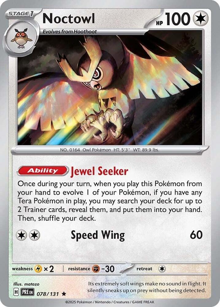 Noctowl 078/131 Rare SV: Prismatic Evolutions NM