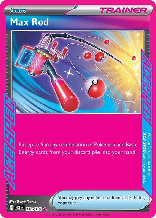 Max Rod 116/131 ACE SPEC Rare SV: Prismatic Evolutions NM