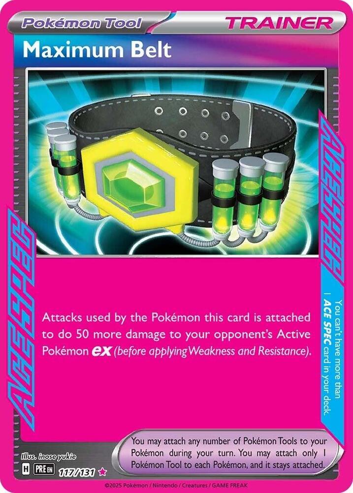 Maximum Belt 117/131 ACE SPEC Rare SV: Prismatic Evolutions NM