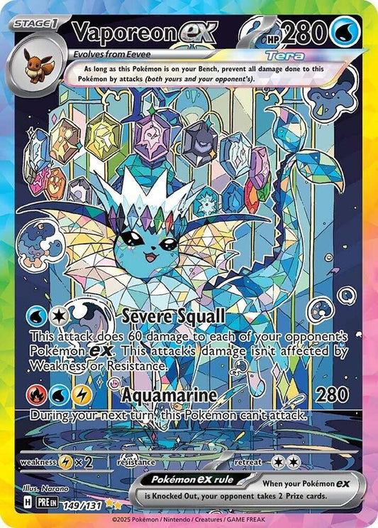 Vaporeon ex 149/131 Special Illustration Rare SV: Prismatic Evolutions NM