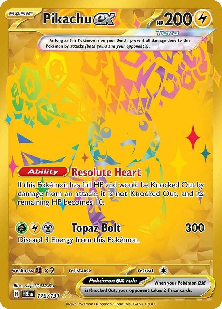 Pikachu ex 179/131 Hyper Rare SV: Prismatic Evolutions NM