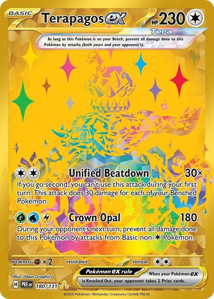 Terapagos ex 180/131 Hyper Rare SV: Prismatic Evolutions NM