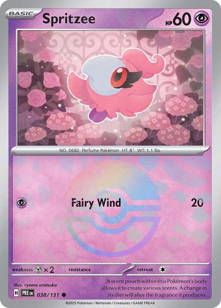 Spritzee (Poke Ball Pattern) 038/131 Common SV: Prismatic Evolutions NM