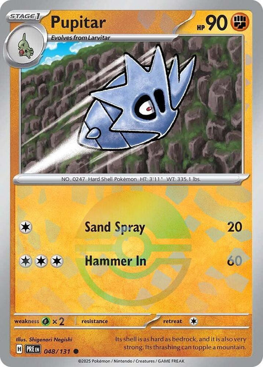 Pupitar (Poke Ball Pattern) 048/131 Common SV: Prismatic Evolutions NM