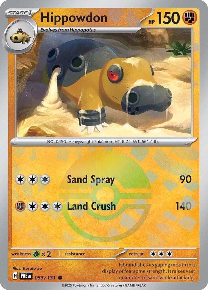 Hippowdon (Poke Ball Pattern) 053/131 Common SV: Prismatic Evolutions NM