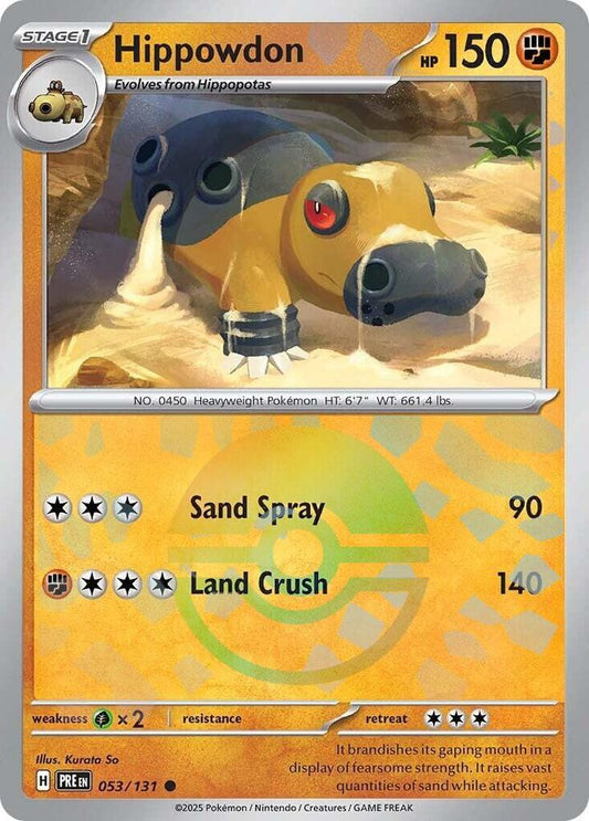 Hippowdon (Poke Ball Pattern) 053/131 Common SV: Prismatic Evolutions NM