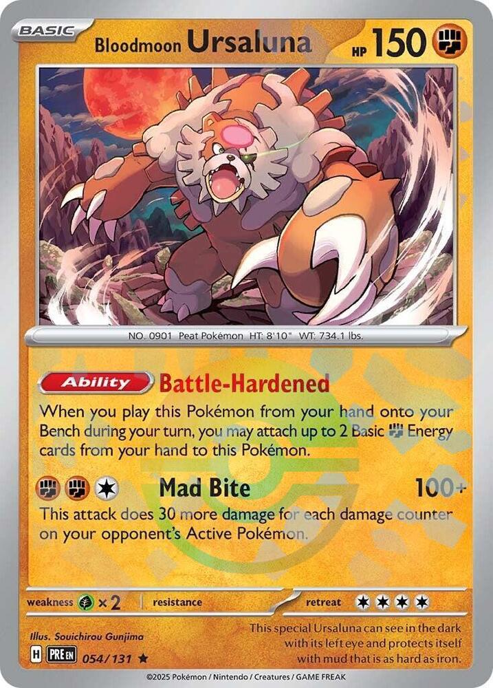 Bloodmoon Ursaluna (Poke Ball Pattern) 054/131 Rare SV: Prismatic Evolutions NM