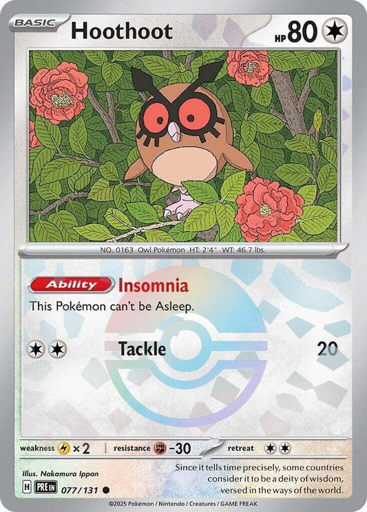 Hoothoot (Poke Ball Pattern) 077/131 Common SV: Prismatic Evolutions NM