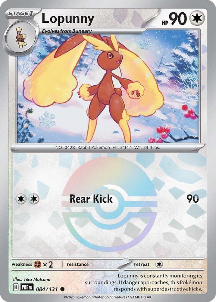 Lopunny (Poke Ball Pattern) 084/131 Common SV: Prismatic Evolutions NM