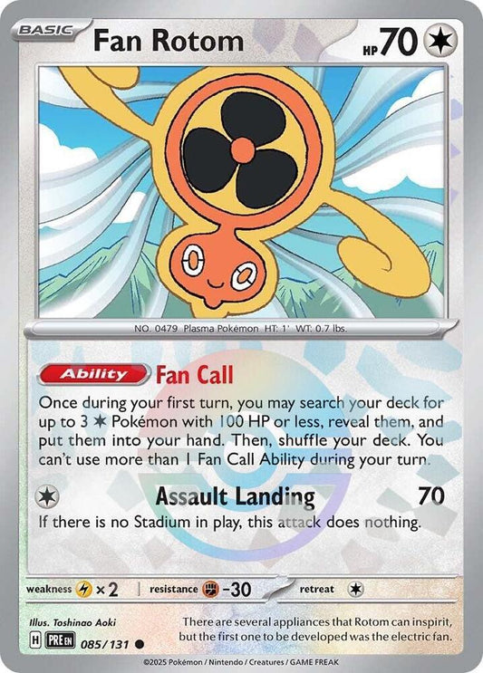 Fan Rotom (Poke Ball Pattern) 085/131 Common SV: Prismatic Evolutions NM