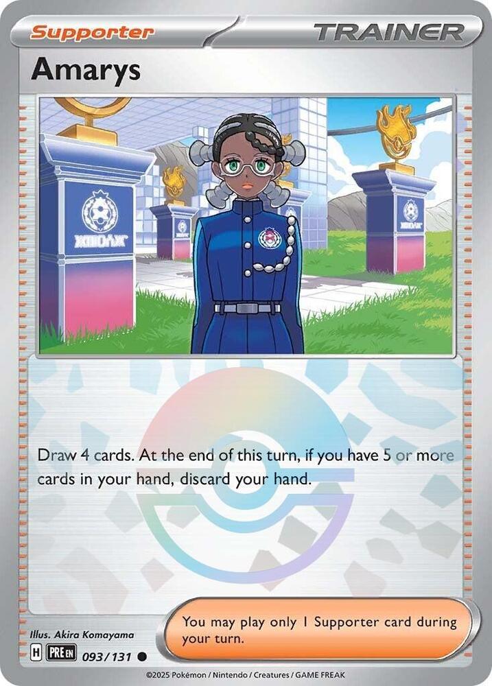 Amarys (Poke Ball Pattern) 093/131 Common SV: Prismatic Evolutions NM ...