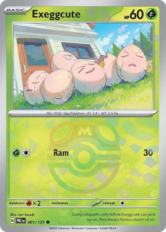 Exeggcute (Master Ball Pattern) 001/131 Common SV: Prismatic Evolutions NM