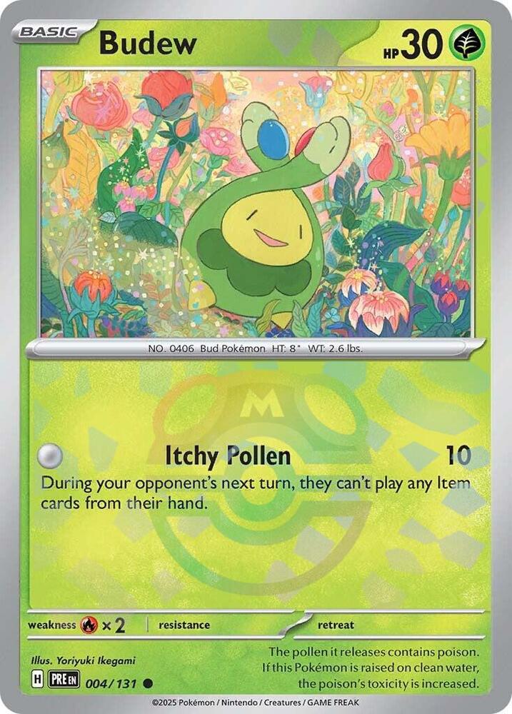 Budew (Master Ball Pattern) 004/131 Common SV: Prismatic Evolutions NM