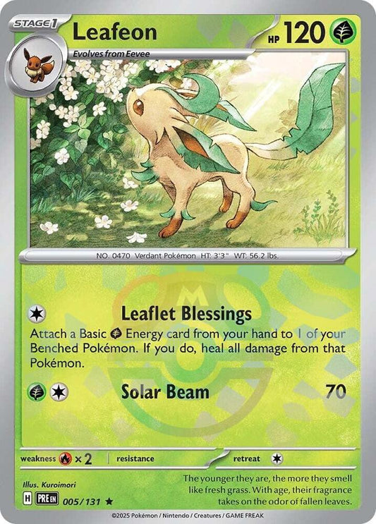 Leafeon (Master Ball Pattern) 005/131 Rare SV: Prismatic Evolutions NM