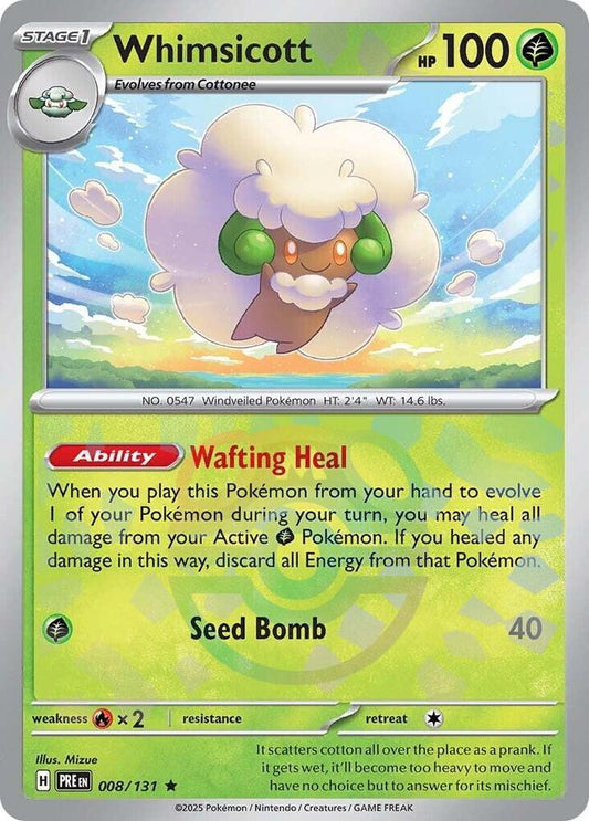 Whimsicott (Master Ball Pattern) 008/131 Rare SV: Prismatic Evolutions NM